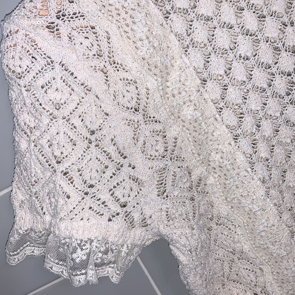 NWT Zara Pointelle Ruffle Knit Top - Picture 7 of 17